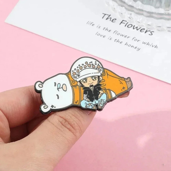 Sleeping bear enamel brooch pin accessories backpack men's one piece anime pins - Picture 3 of 3